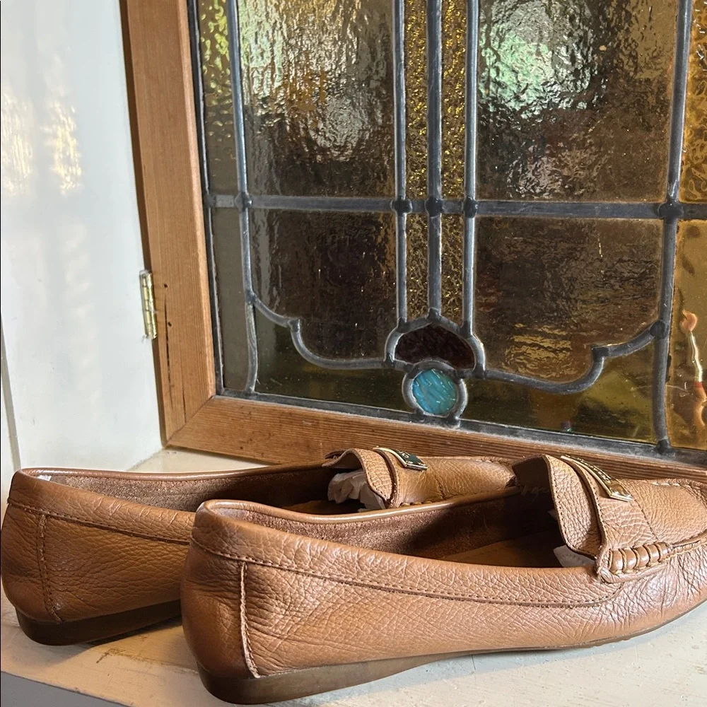 Coach Tan Leather Slip-On Shoes